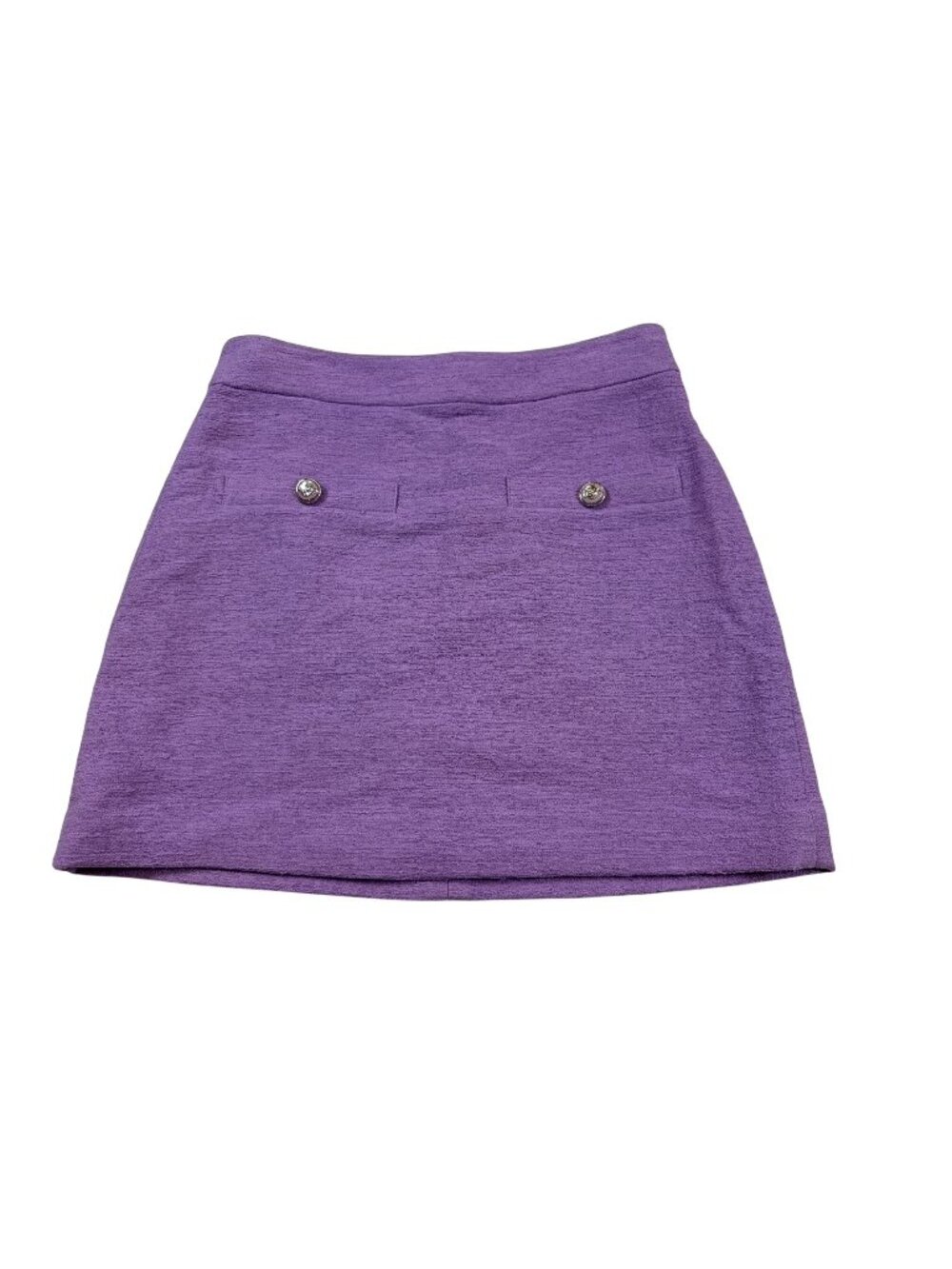 Veronica Beard Purple Textured Mini Skirt Size 6 With Button Accents (P1092)